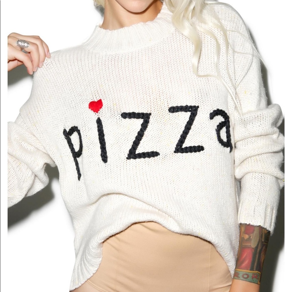 NWT Wildfox Simply Pizza Sweater Pullover Size XS
